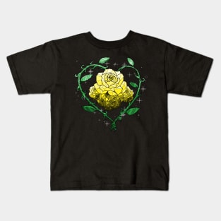 Yellow Crystal Flower Kids T-Shirt